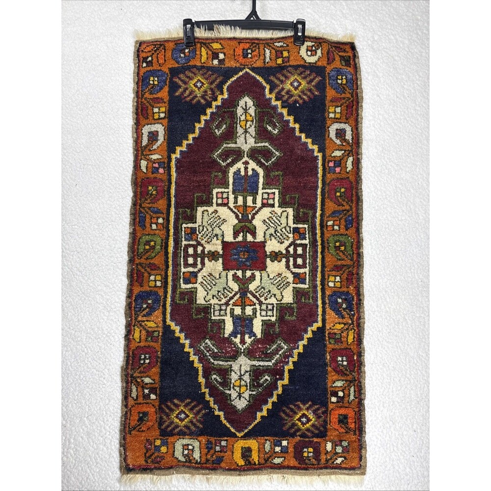 (X0) Afghan Rug, Vintage Rug, Hand knotted Rug, Medallion Rug, Oushak Design Rug - Picture 1 of 8